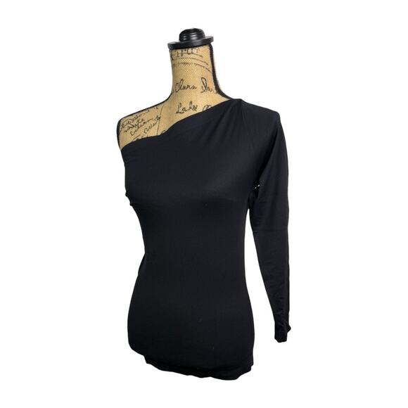 NWT Helmut Lang One Shoulder Stretch Knit Top Black - Picture 5 of 10